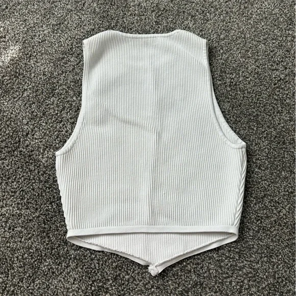 Babaton White Ribbed Tank Top - Picture 5 of 7